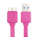 Flat USB 3.0 Charge / Sync Cable 1M (Magenta)
